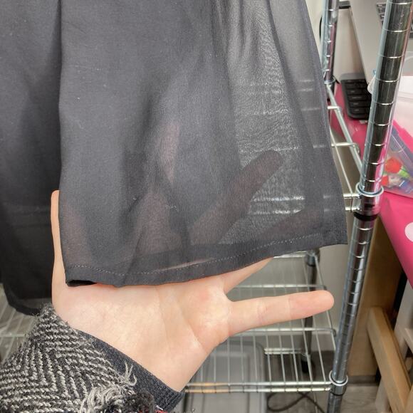 Maggy London Women's Black Silk Chiffon Blouse Size 20 Minimalist Lagenlook - Picture 7 of 9